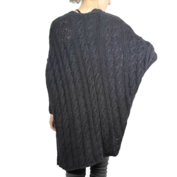 Free People Cable Knit Sweater Poncho Medium - Picture 7 of 9
